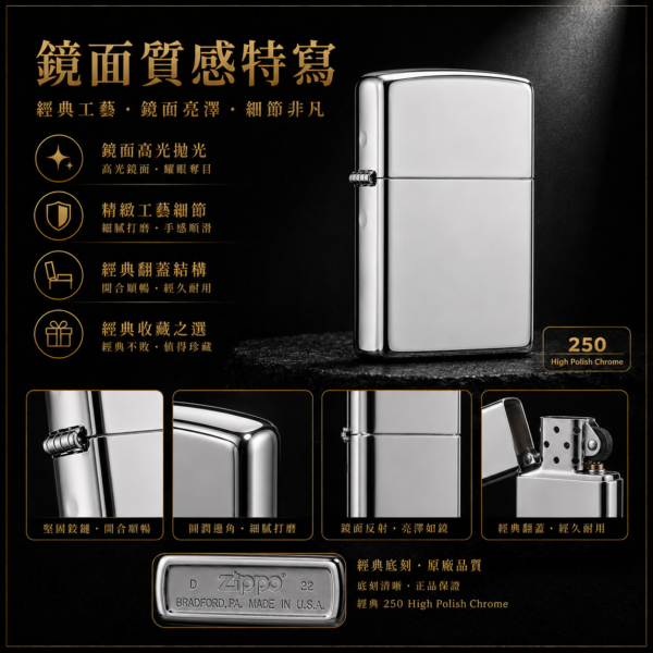Zippo亮面經典款打火機