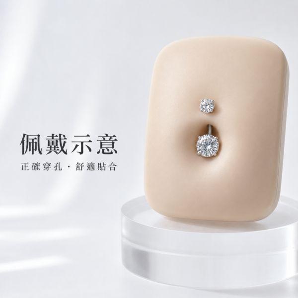 鈦合金4爪鋯石肚臍環