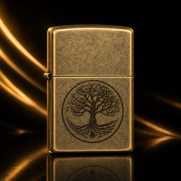 Zippo 生命之樹黃銅古銀系列｜復古雕刻防風打火機