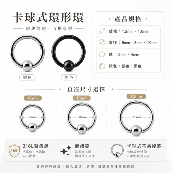 316L醫療鋼卡球環