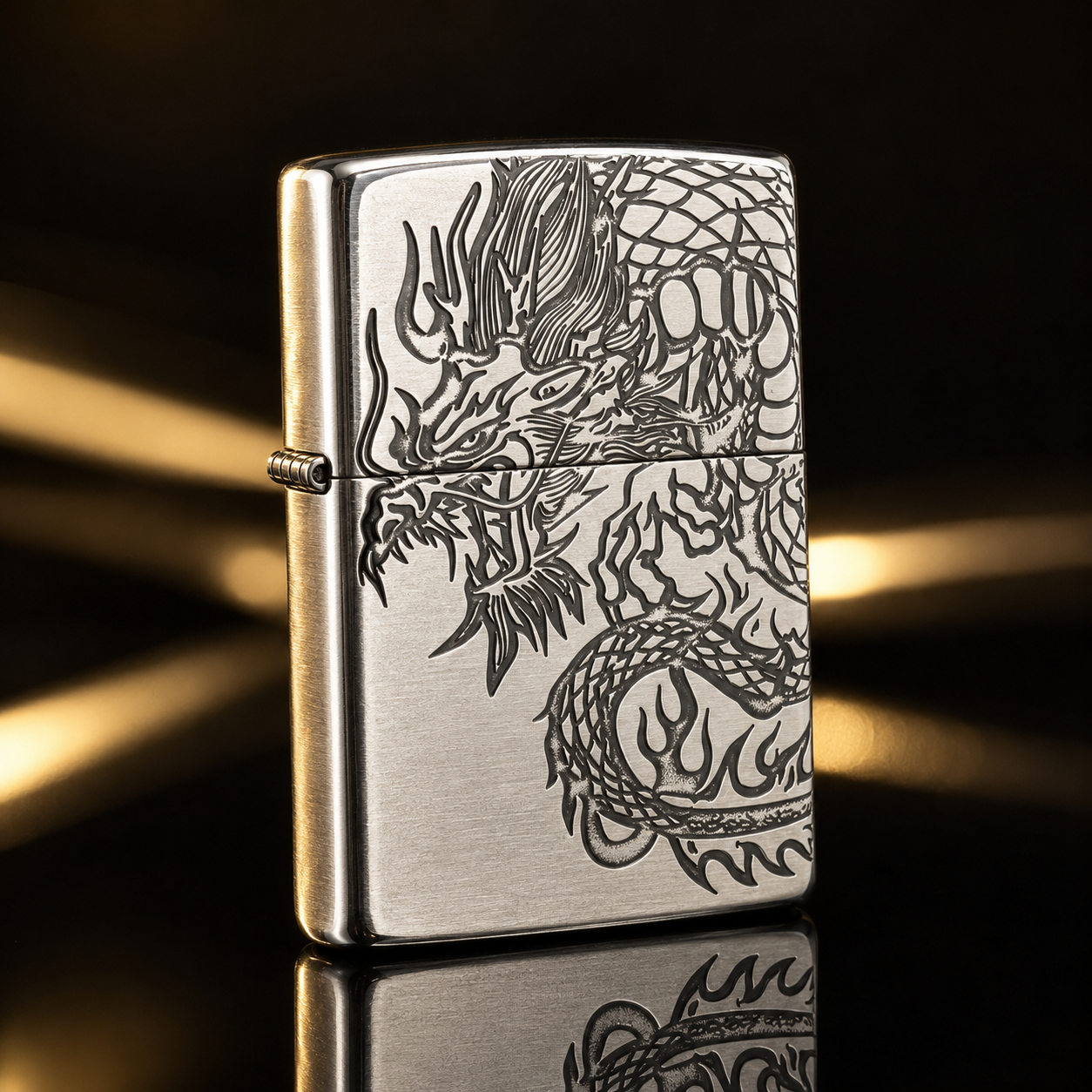 Zippo 打火機-日版三面深雕镀银龙