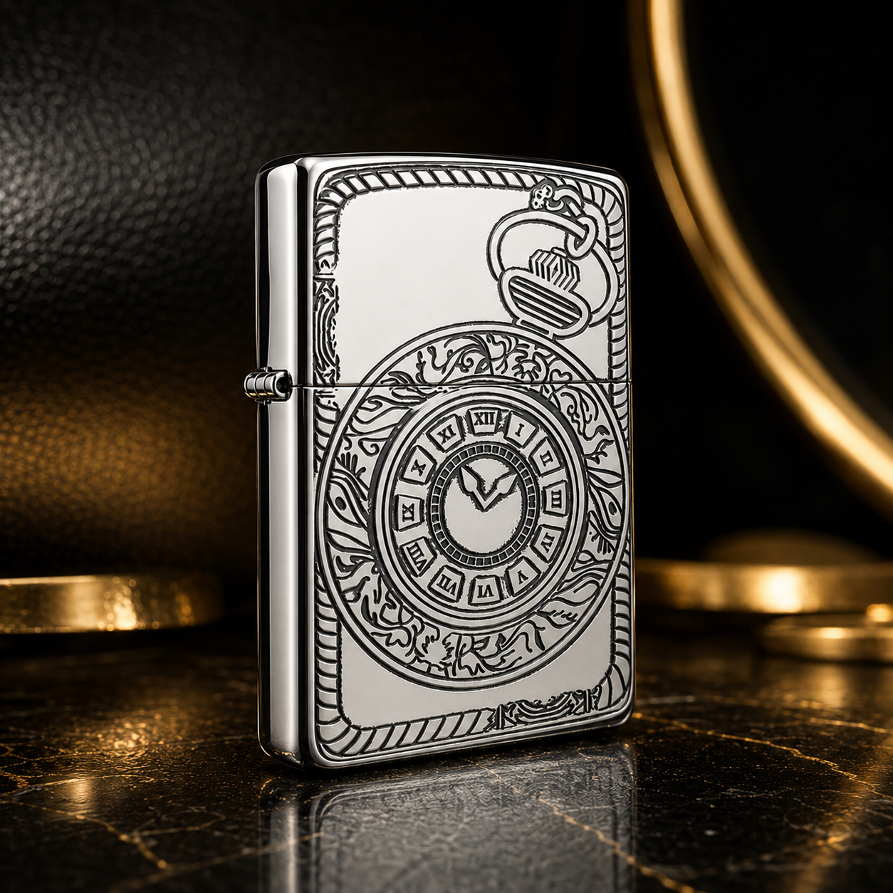 Zippo 打火機 日版 銀懷錶