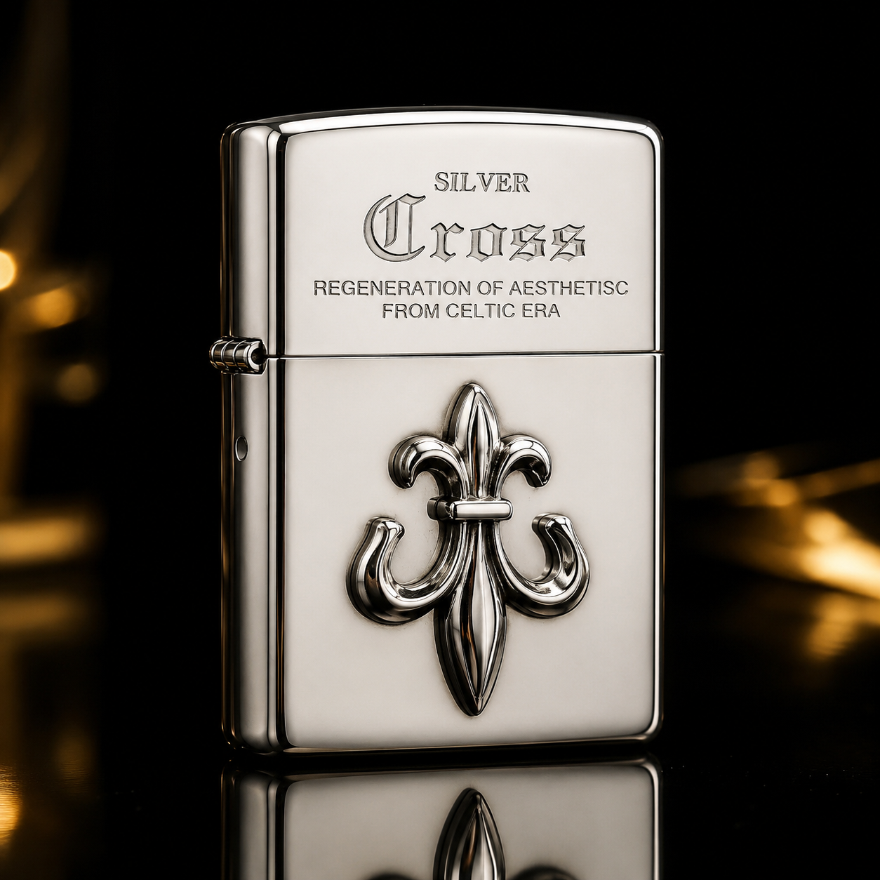 Zippo 打火機 日版貼章克羅心十字架熏银色