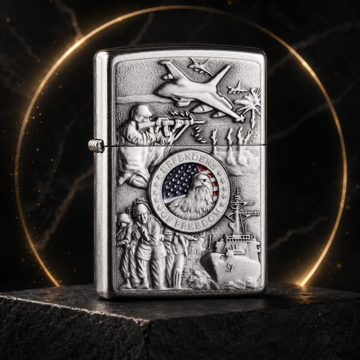 Zippo 打火機 美國軍隊象徵貼章 聯合軍