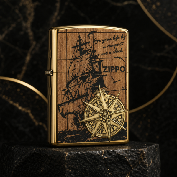 Zippo 打火機 一帆風順金色