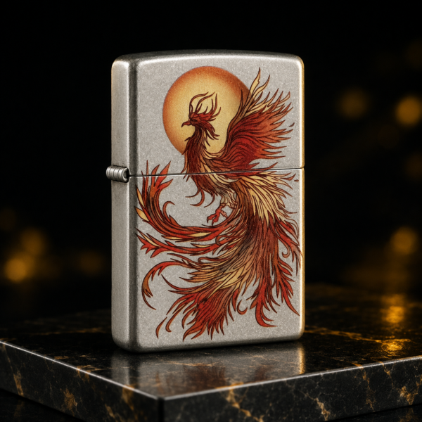 Zippo 打火機 日版原版機-鳳舞九天雪花銀