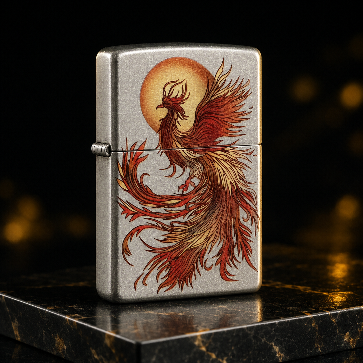 Zippo 打火機 日版原版機-鳳舞九天雪花銀