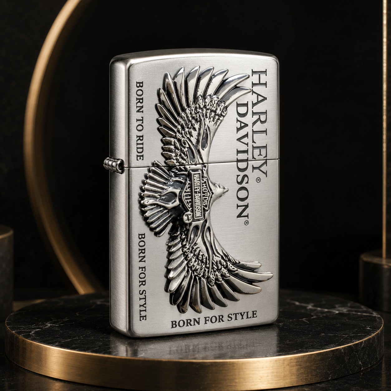 Zippo 打火機 日版哈雷鍍銀展翅之鷹