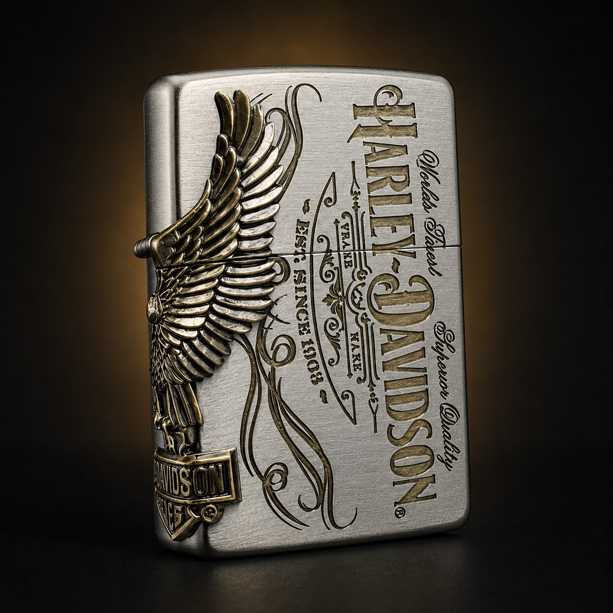 Zippo 打火機 古銅側哈雷鷹
