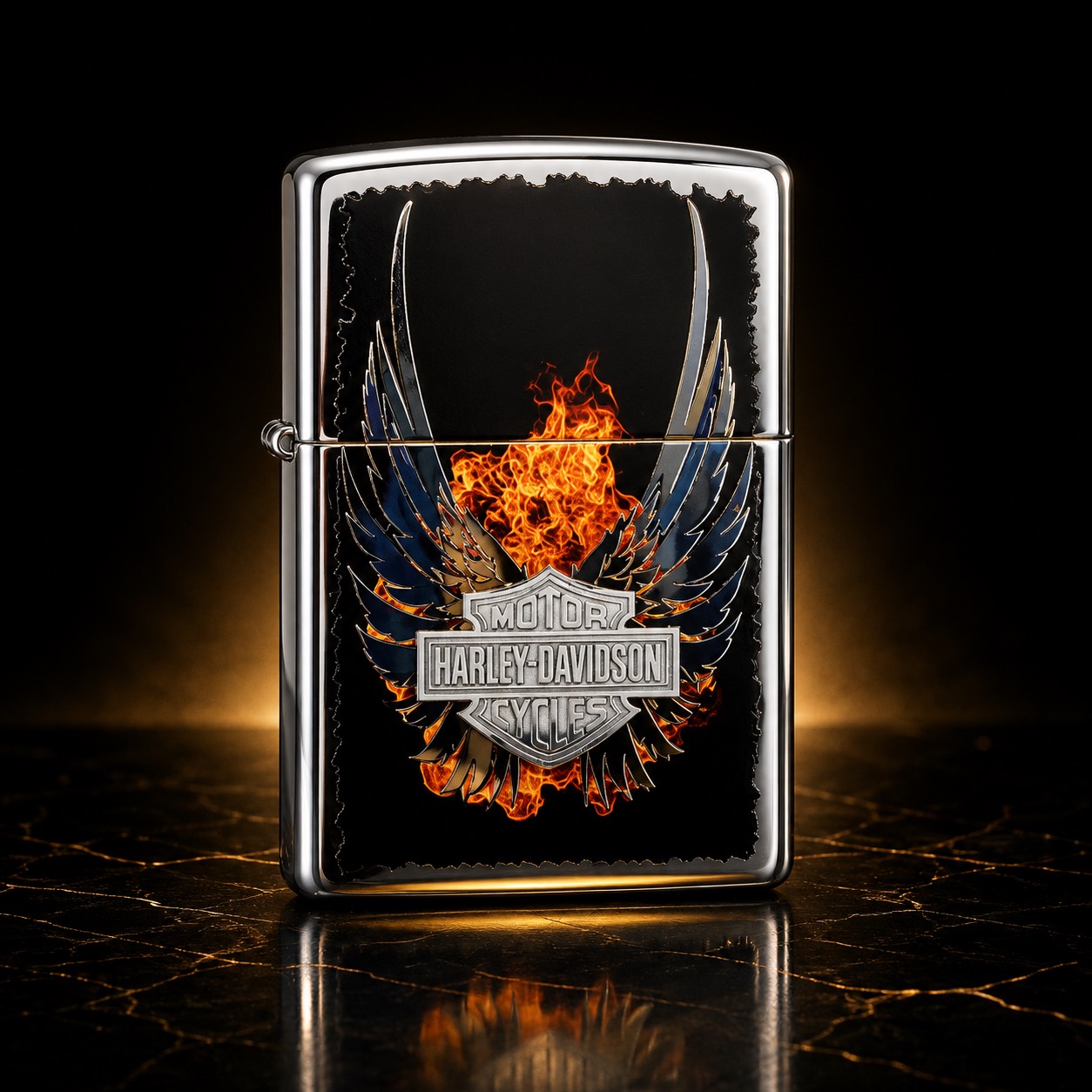 Zippo 打火機 哈雷火焰之翼