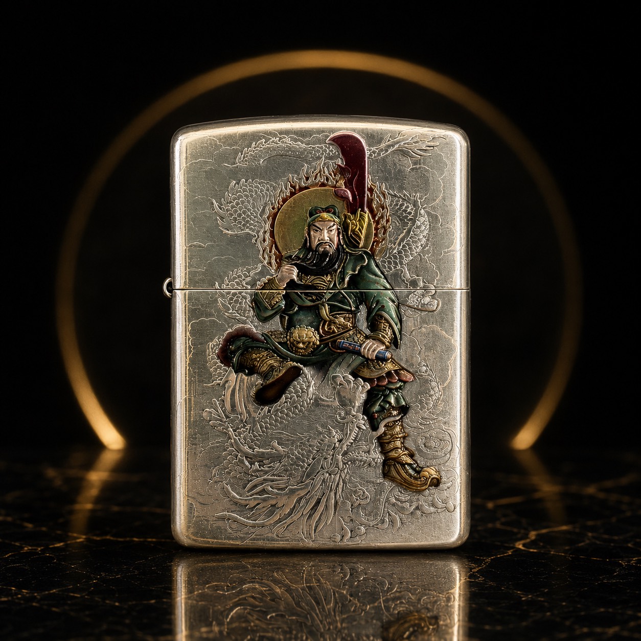 Zippo 打火機 關公關羽浮雕鎧甲機