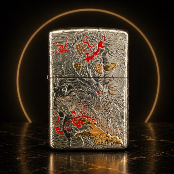 Zippo 打火機 龍鳳呈祥五面雕刻