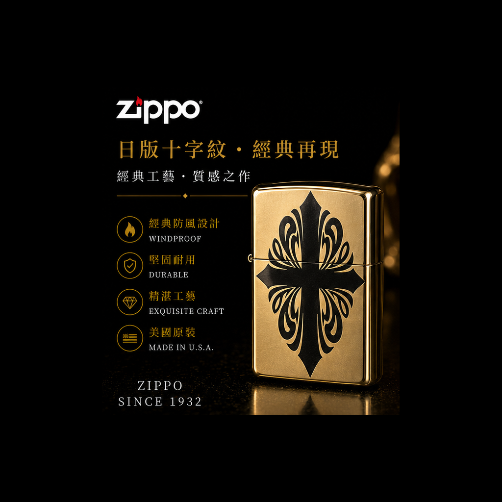 Zippo 打火機 日版藍十字側骷髏
