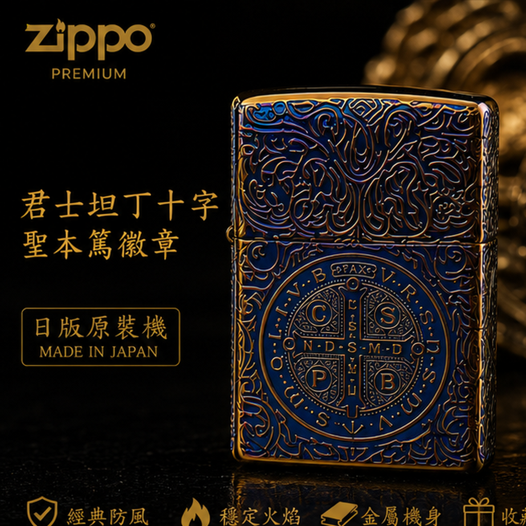 Zippo 打火機 熏金烤藍康斯坦丁