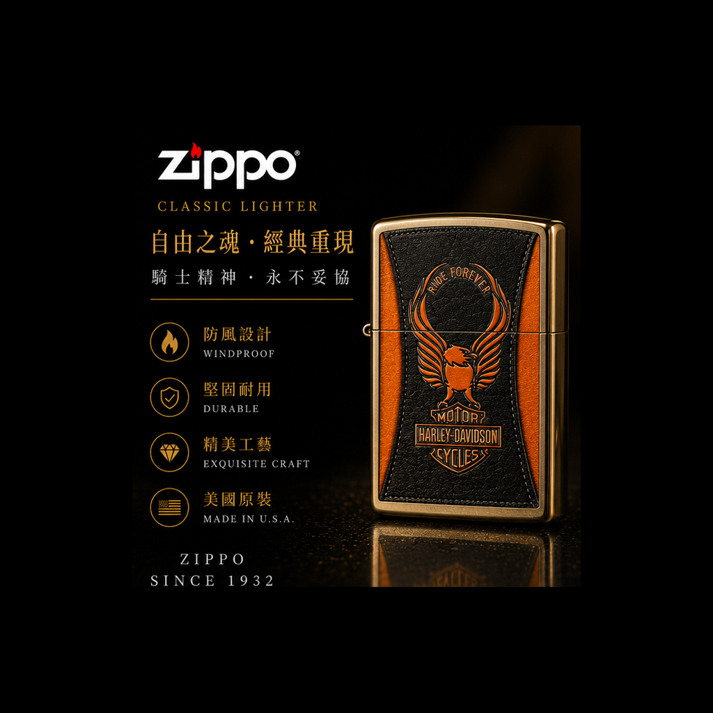 Zippo 打火機 哈雷騎士