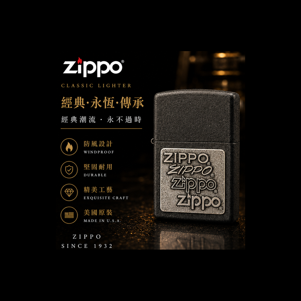 Zippo 打火機 浮雕字體