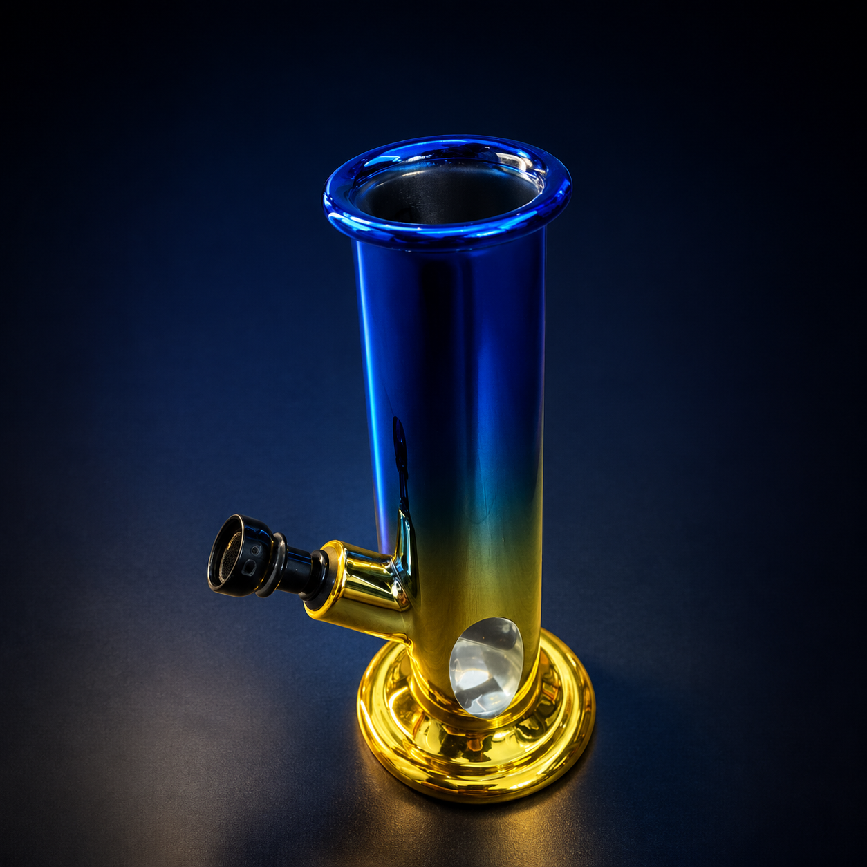 歐美金屬鍍層迷你 Bong 水煙壺(藍金)